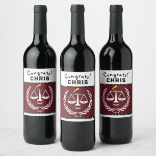 Law School Graduation Party Gift Wine Label