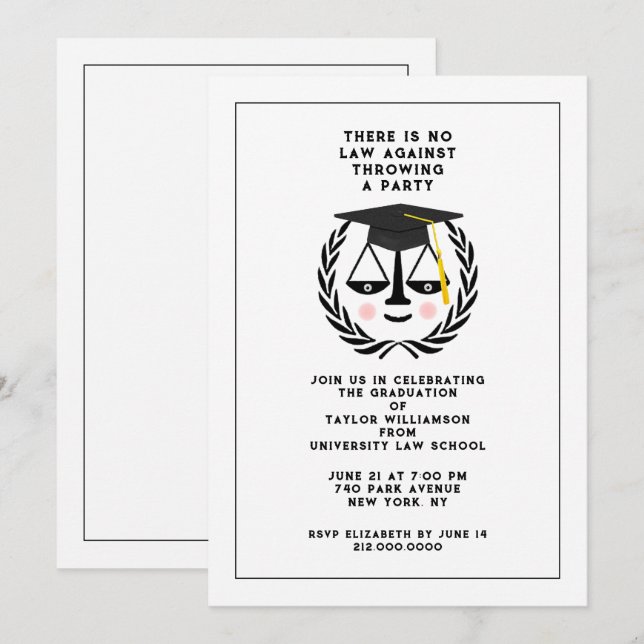 Law School Graduation Party Invitation (Front/Back)