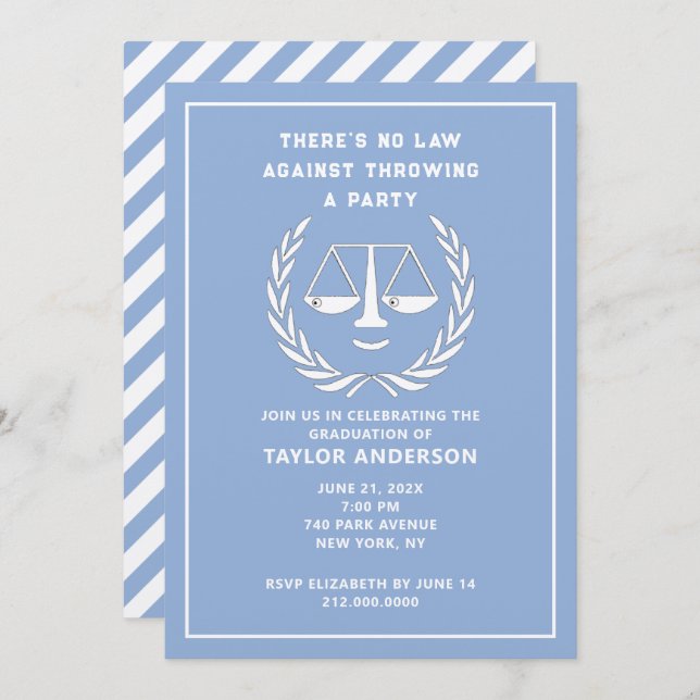 Law School Graduation Party Invitation (Front/Back)
