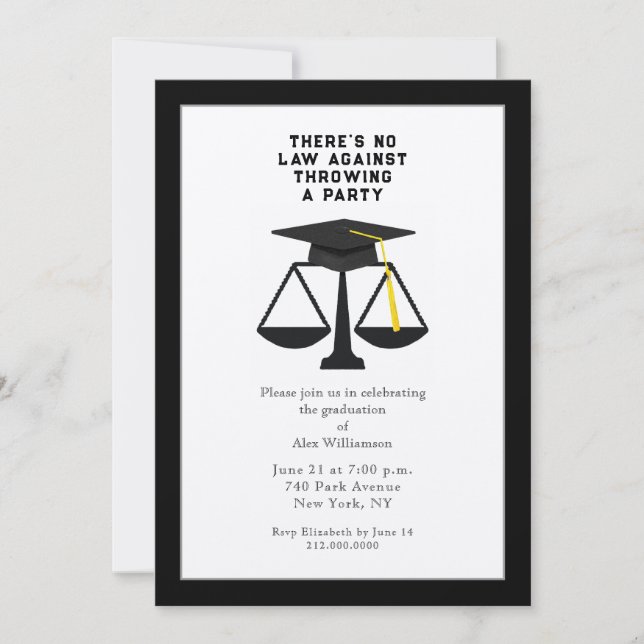 Law School Graduation Party Invitation (Front)