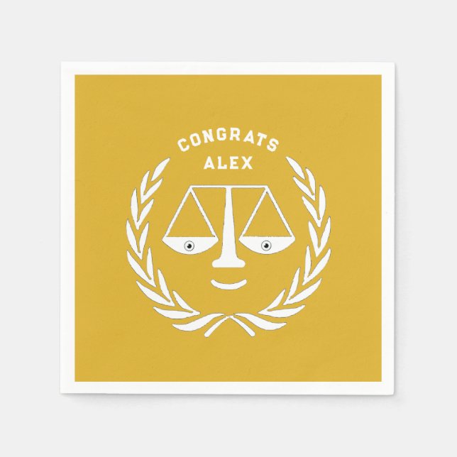 Law School Graduation Party Napkin (Front)