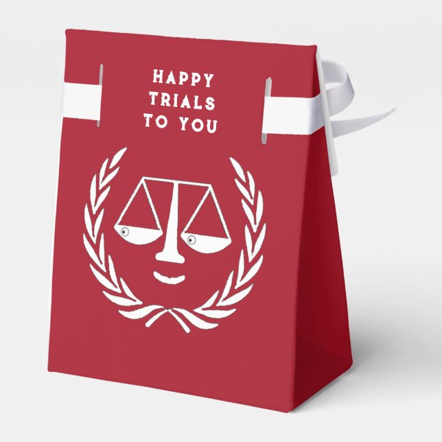 Law School Graduation Red Favour Box (Back Side)