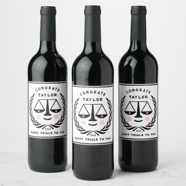 Law School Graduation Wine Label (Bottles)