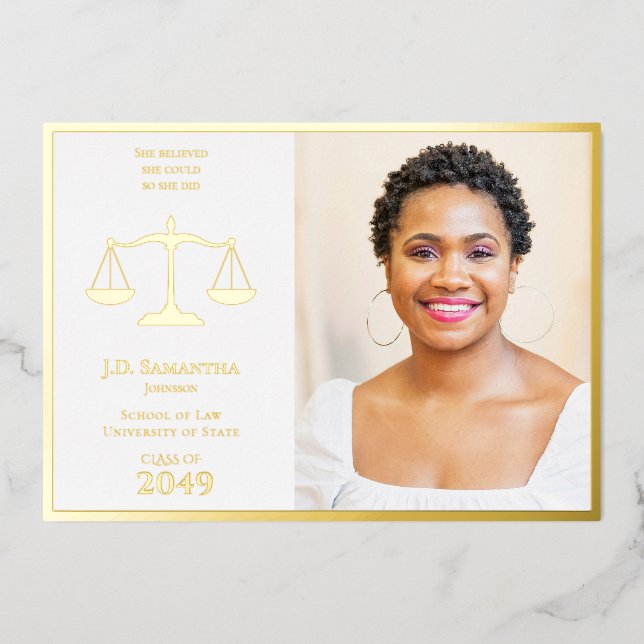 Law School Juris Doctor Photo JD LLD Graduation (Front)