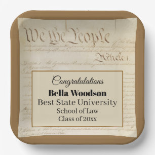 Law School Lawyer Paralegal Graduate Constitution Paper Plate