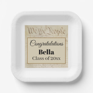 Law School Lawyer Paralegal Graduate Constitution Paper Plate
