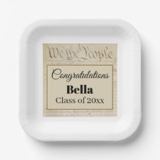 Law School Lawyer Paralegal Graduate Constitution Paper Plate