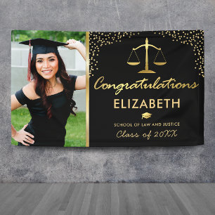 Law School Photo Graduation Party Banner
