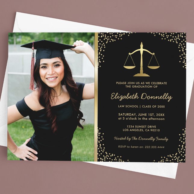 Law School Photo Graduation Party Invitation (Creator Uploaded)
