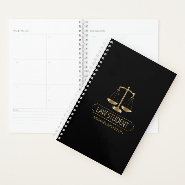 Law Student - Black and Gold Planner (Display)