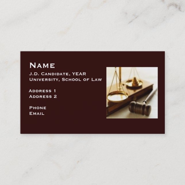 Law Student Business Card 1 (Front)