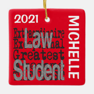 Law Student Extraordinaire CUSTOM Ceramic Ornament