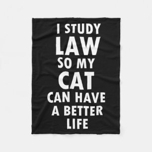 Law Student Gift Funny Quote Lawyer Cat Birthday Fleece Blanket