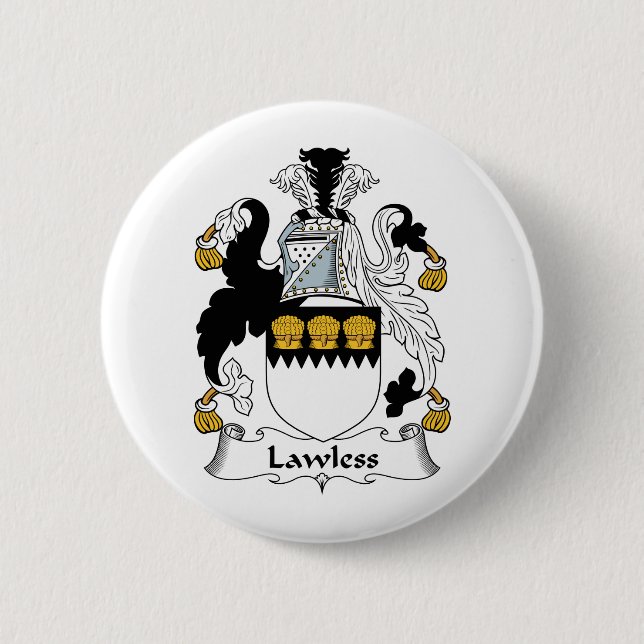 Lawless Family Crest 6 Cm Round Badge (Front)