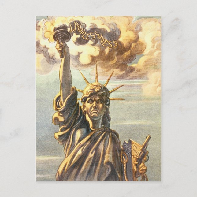 Lawless Lady Liberty Postcard (Front)