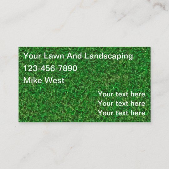 Lawn And Landscaping Grass Background Business Card