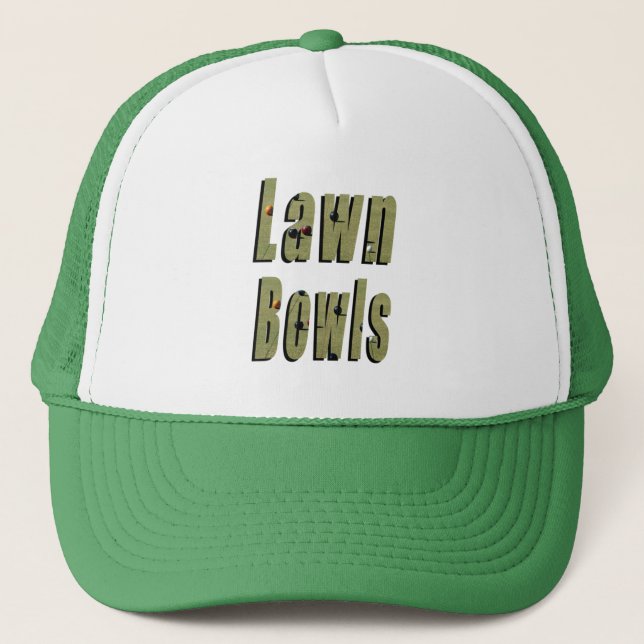 Lawn Bowl Dimensional Logo, Trucker Hat (Front)