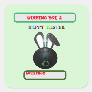 Lawn Bowl Easter Bunny, Easter Square Sticker