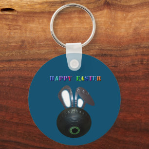 Lawn Bowl Easter Bunny,  Keyring