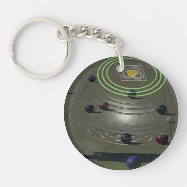 Lawn Bowl With Comp Image On The Top, Key Ring (Front)