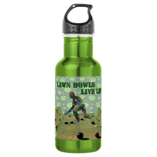 Lawn Bowler On Dimensional Lawn Bowls Green, 532 Ml Water Bottle
