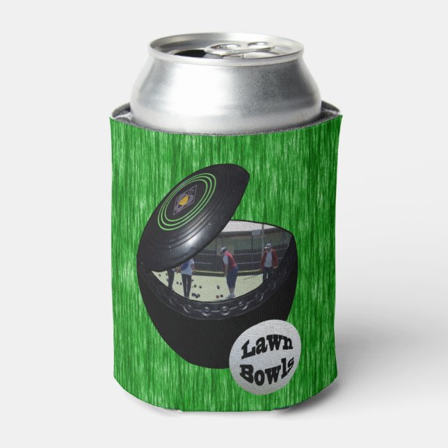 Lawn Bowlers In A Lawn Bowl,   Can Cooler (Can Front)