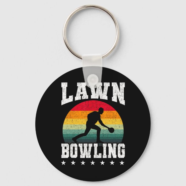 Lawn Bowling Bowler  Key Ring (Front)