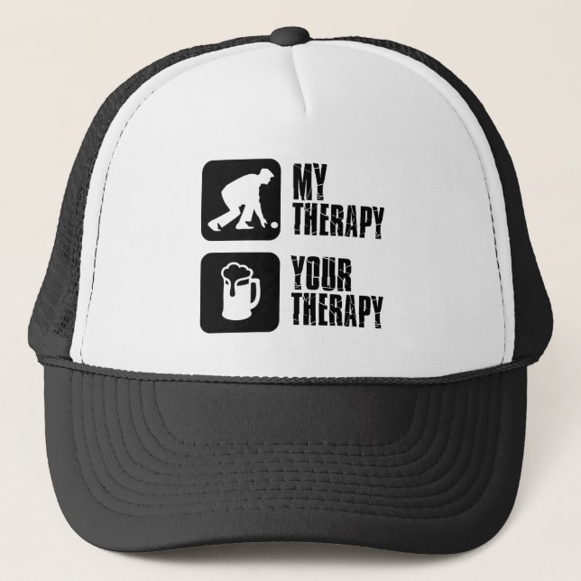 Lawn bowling design trucker hat (Front)