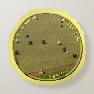 Lawn Bowls 2023 Gold Coin, Round Cushion