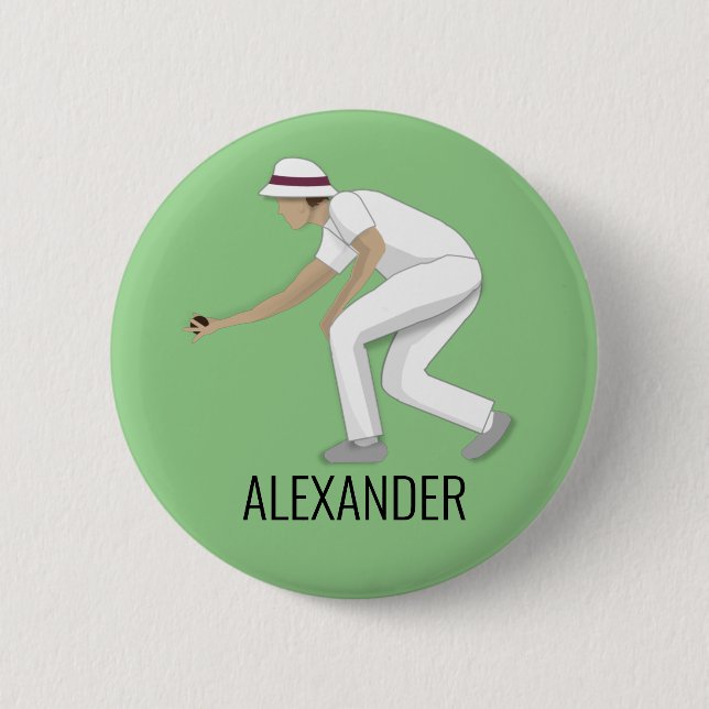 Lawn Bowls 6 Cm Round Badge (Front)