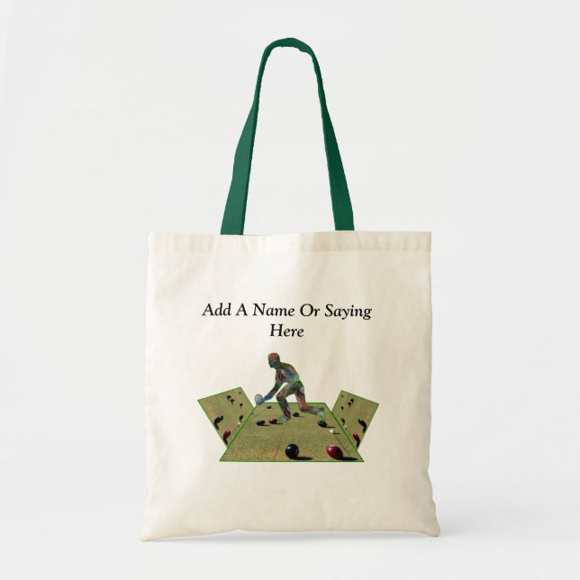 Lawn Bowls Add A Name Here Design, Tote Bag (Front)