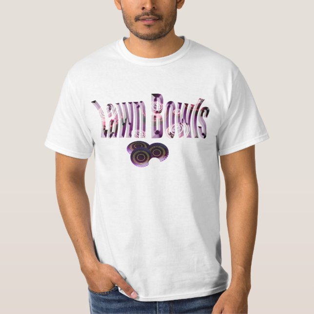 Lawn Bowls And Logo In Purple, T-Shirt (Front)