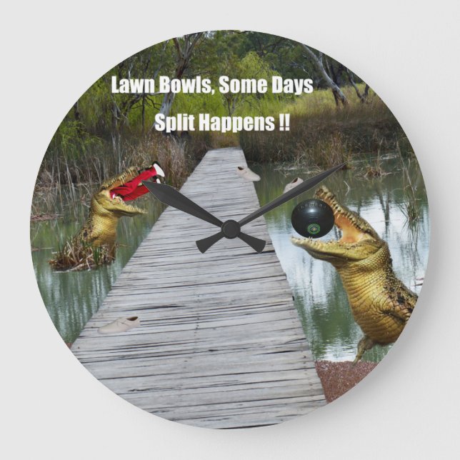 Lawn Bowls Australia Split Happens, Large Clock (Front)