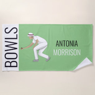Lawn Bowls Beach Towel