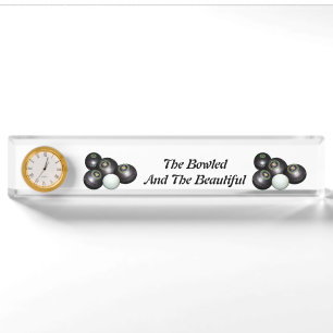 Lawn Bowls Bowled And Beautiful Design, Nameplate