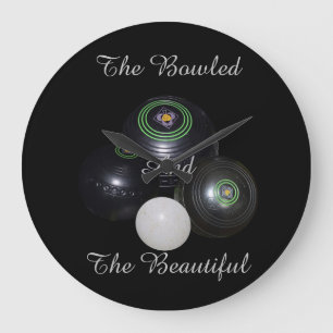 Lawn Bowls Bowled Beautiful Large Wall Clock. Clock