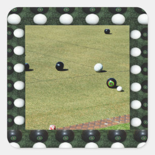 Lawn Bowls Bring It On, Framed Square Sticker