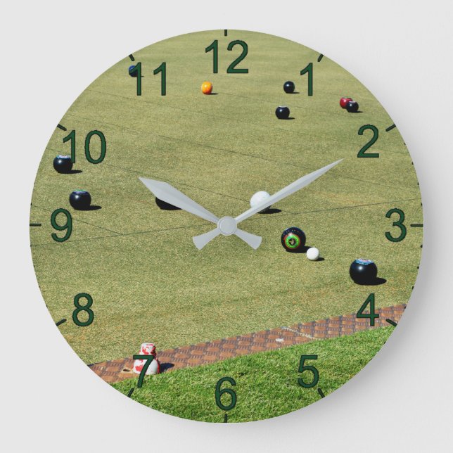 Lawn Bowls Bring It On, Large Wall Clock (Front)