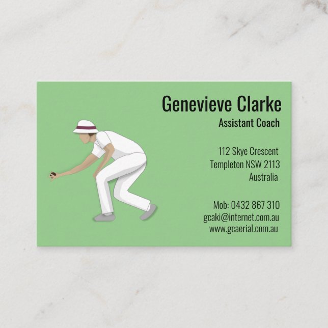 Lawn Bowls Business Card (Front)