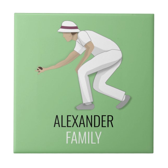 Lawn Bowls Ceramic Tile (Front)