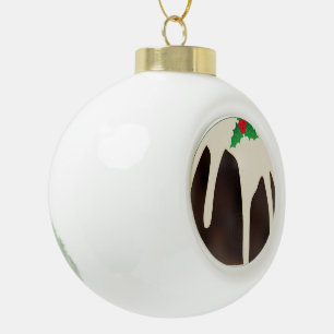 Lawn Bowls Christmas Pudding, Ceramic Ball Christmas Ornament