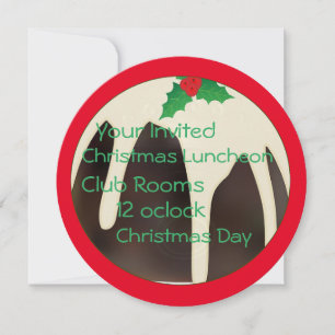 Lawn Bowls Christmas Pudding, Invitation