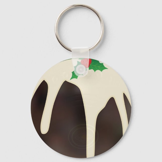 Lawn Bowls Christmas Pudding, Key Ring (Front)