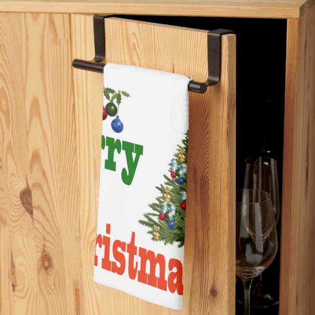 Lawn Bowls, Christmas Tea Towel (Thirds Fold)