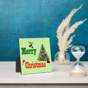 Lawn Bowls Christmas Tree And Stocking, Plaque