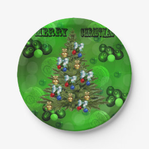 Lawn Bowls Christmas Tree Design, Paper Plate