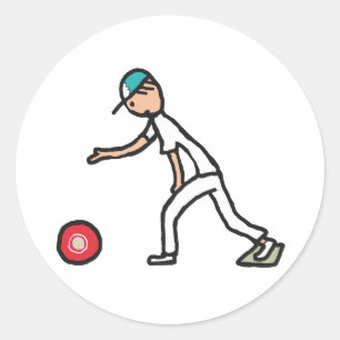 Lawn Bowls Classic Round Sticker