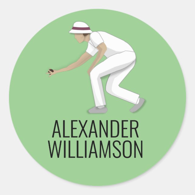 Lawn Bowls Classic Round Sticker (Front)