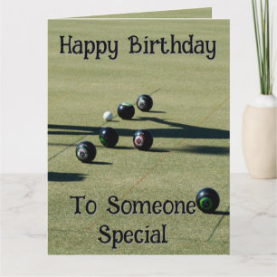 Lawn Bowls Close Call, Big Birthday Card