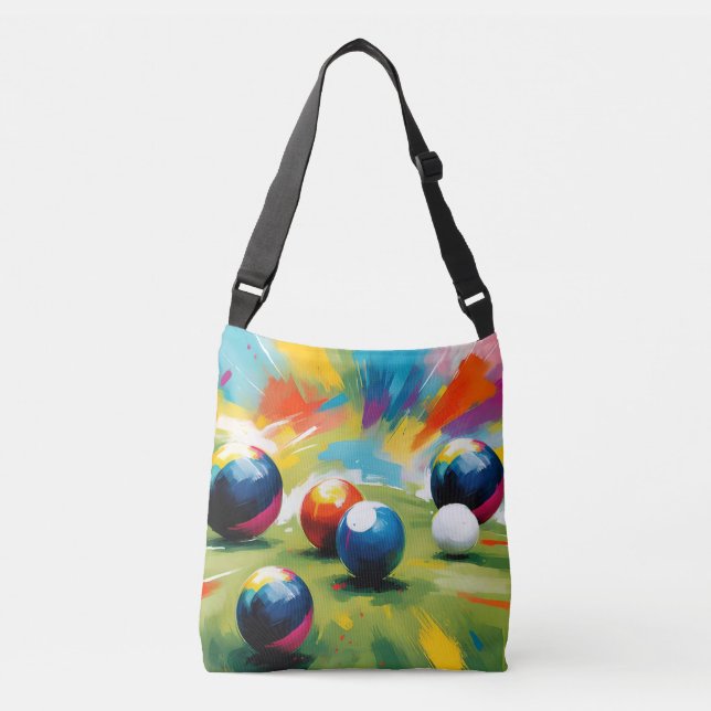 Lawn Bowls Colour Splash,  Crossbody Bag (Front)